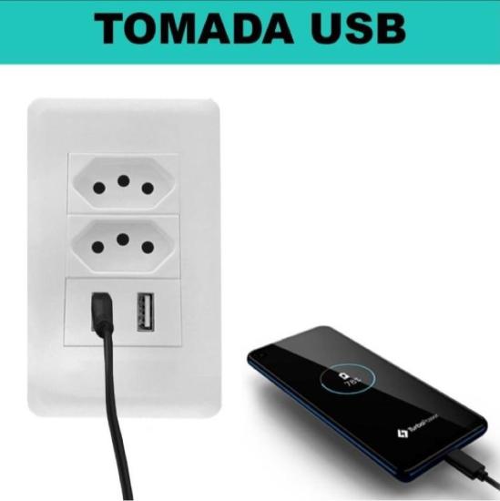 Tomada Parede Com Usb Carregador Universal - 110/220v