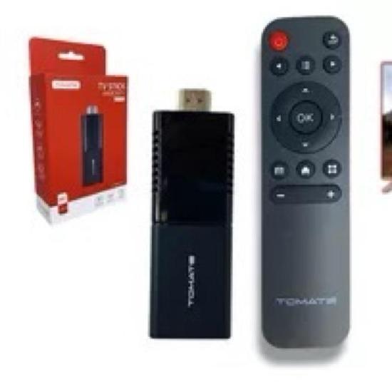 Tv Stick Android Controle Ultra Hd 4k Cor Preto Tomate MCD-123 Reai 2+16gb